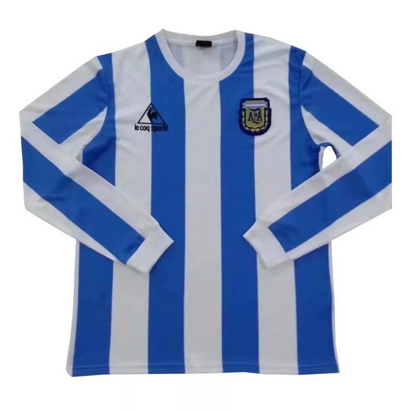 Camiseta Argentina 1ª Kit ML Retro 1986 Azul